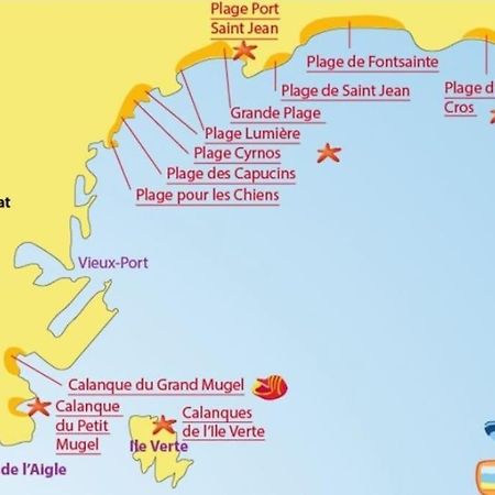 Joli Studio Cosy De 31 M2 Bord De Mer Acces Pmr 4Personnes La Ciotat Kültér fotó